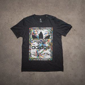 ADIDAS T SHIRT WOMANS BLACK WITH GRAPHIC MEDIUM